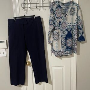 Ruby Rd. Navy sz16  Pants with xl Lildy top